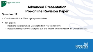 ECDL Coventry University Advanced Presentations PreOnline Revision Paper Question 17  Size [upl. by Andonis]