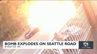 Bomb explodes on Seattle road [upl. by Nohshan350]