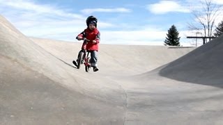 A 3 year old and his Strider bike in the skate park Strider bikes rule [upl. by Desdemona85]