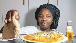 tilapia soup and fufu asmr mukbangno talkingeating sound [upl. by Jud]