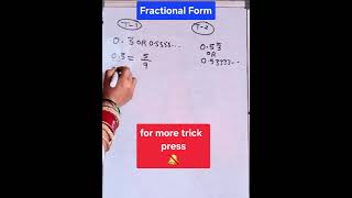 Fractional form of nonterminating repeating decimal expansion [upl. by Kosaka]