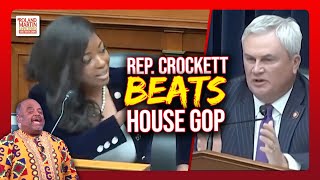 Rep Jasmine Crockett beat GOP with a proverbial folding chair in their House impeachment hearing [upl. by Pufahl]