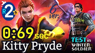 69 sec Kitty Pryde 6⭐️ Rank2 69 Synergy ProfessorX No boost Test in ROL kittypryde [upl. by Ynoble]