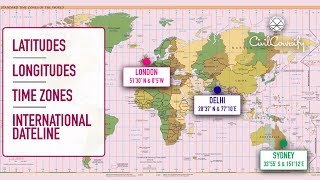 Latitudes Longitudes Time Zones amp International Dateline [upl. by Kienan]