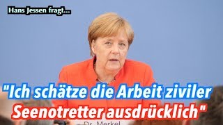 Kanzlerin Merkel lobt deutsche Seenotretter auf dem Mittelmeer Hans Jessen [upl. by Zaneta154]