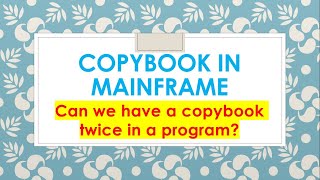 Copybook in Mainframe Replacing COBOL Can we use same copybook twice in a program  Mainframe Guru [upl. by Skipton]