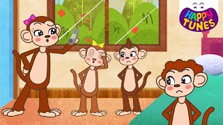 5 Little Monkeys Kids Songs  Happy Tunes [upl. by Myrta]