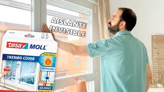 Cómo aislar ventanas del frío ¡sin obras  Aislamiento invisible Thermo Cover de Tesa [upl. by Klingel80]