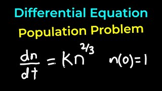 Differential Equation Population Growth Problem Separable [upl. by Drandell613]