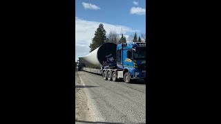 79 metre long wind turbine blade transportation  Shorts  Vestas [upl. by Rainwater90]