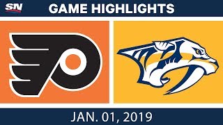 NHL Highlights  Flyers vs Predators  Jan 1 2019 [upl. by Ennyrb781]