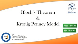 Blochs Theorem and Kroning Penney Model  BSc Physics  MSc Physics  Kerala University [upl. by Enetsuj]