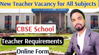 Teacher Vacancy in Ranchi  Teacher Requirements for CBSE School  PRT TGT and PGT All Subjects [upl. by Analahs]