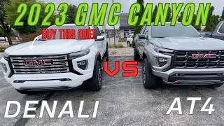 2023 GMC Canyon Denali vs AT4 trim level shocked by the value of the Denali gmccanyon [upl. by Dirtsa]