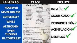 INGLES AVANZADO PALABRAS PARA HACER CONTRASTE Y COMPARACIÓN  PRONUNCIACIÓN Y SIGNIFICADO [upl. by Mcevoy]