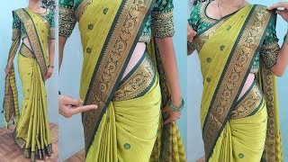 cotton silk saree draping perfectly easy tips for beginners  very easy steps cotton saree draping [upl. by Herman]