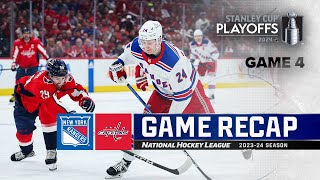 Gm 4 Rangers  Capitals 428  NHL Highlights  2024 Stanley Cup Playoffs [upl. by Harol863]