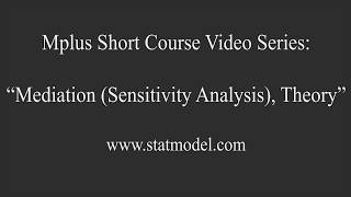 Mediation Sensitivity Analysis Theory Mplus Short Course Topic 11 Part 6a [upl. by Shurlock945]