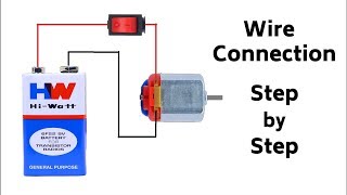 How to Connect a DC Motor to 9V Battery with OnOff Switch  Very Easy [upl. by Brocklin568]