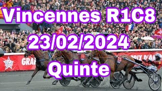 pronostic pmu quinte du jour vendredi 23 février 2024 R1C8 Vincennes [upl. by Kolivas]