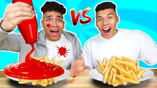 VIEL ZU STARK GEWÜRZTES ESSEN VS NORMALES ESSEN CHALLENGE   Kelvin und Marvin [upl. by Onailil]