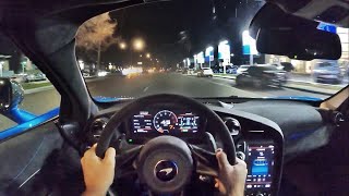 2021 McLaren 765LT POV Night Drive 3D AudioASMR [upl. by Lotty]