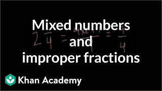 Mixed numbers and improper fractions  Fractions  PreAlgebra  Khan Academy [upl. by Ylicis]