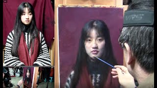 Oil Painting Portrait Demonstration by Leng Jun Artist [upl. by Kubis]