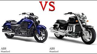 Honda Goldwing F6B vs Triumph Rocket 3 2300 Test specification comparison [upl. by Plank]