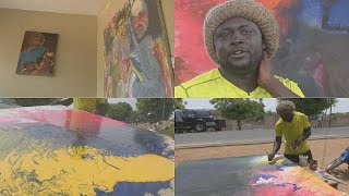 Senegalese artist questions cultural identity in his works for DakArt Biennale [upl. by Nyladgam]