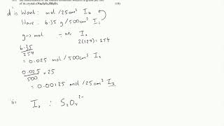 Iodine vs Thiosulphate Titration Calculations Example [upl. by Tyrus]