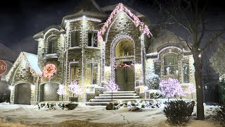 Million Dollar Homes Decorated with Christmas Lights in Montreal QC Canada [upl. by Uda]