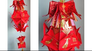 Chinese New Year Lantern 047  Membuat lampion angpao  新春做灯笼🏮 [upl. by Rapsac]