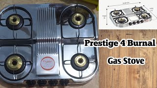 Prestige 4 Burnal Gas Stove Steel Unboxing [upl. by Zonda]