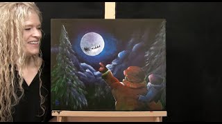 Learn How to Draw and Paint with Acrylics quotTHERE GOES SANTAquot  Easy Beginner Tutorial  Time Lapse [upl. by Eemiaj]