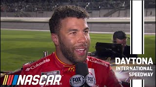 Bubba Wallace talks close secondplace finish at Daytona  2018 DAYTONA 500  NASCAR on FOX [upl. by Eecyaj993]