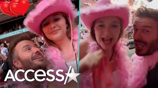 David Beckham amp Daughter Harper Have A Blast At Harry Styles Concert [upl. by Kcirddahc]