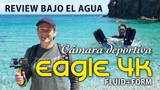 Cámara deportiva EAGLE 4K review bajo el agua Opción a GoPro [upl. by Hsitirb]