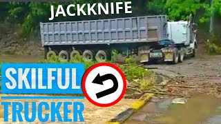 JACKKNIFE UTurn TractorTrailer  FLATBRIDGE [upl. by Madison763]