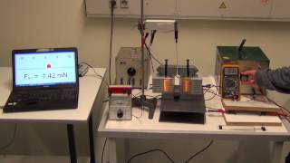 Experiment zur Lorentzkraft Stromwaage Leiterstück 2 cm [upl. by Womack584]