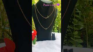 Double layer neck chain💜🤞 shortvideo diy prana‘s craftjewellery trendingshorts [upl. by Aihcats]