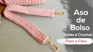 Asa para bolso tejida a crochet  super fácil  paso a paso [upl. by Anaicul350]