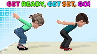 GET MOVING EXERCISES FOR KIDS  GET READY GET SET GO [upl. by Aihsik]