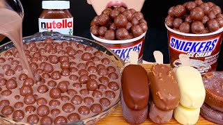 ASMR MALTESERS CHOCOLATE MILK MAGNUM ICE CREAM NUTELLA TWIX MampMS DESSERT MUKBANG몰티져스 먹방EATING SOUNDS [upl. by Heath]