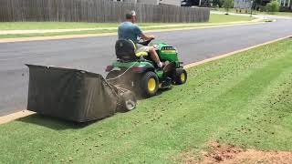 Lawn Sweeper picking up aeration cores [upl. by Rosner299]