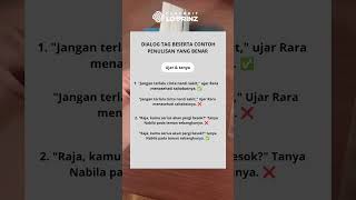 Contoh dialog tag beserta penulisan yang benar penerbit buku novel wattpad au [upl. by Leihcim]