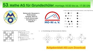 53 Mathe AG Grundschüler  Mathe Olympiade 2022  2023  1 Stufe  Klasse 3 [upl. by Nhguaved]