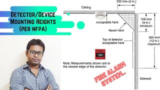 Fire Alarm Detector  Devices installation mounting height as per NFPA code  guideline [upl. by Ramsa]