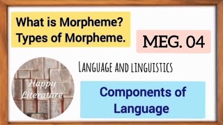 What is MorphemeTypes of Morpheme Morphology HappyLiterature englishliterature [upl. by Virgil]