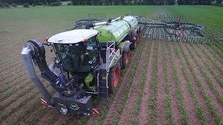 CLAAS Xerion 4000 ST im Mais  SGT Aufsattelfass  Gülleausbringung  Wagner Agrarservice [upl. by Scherman15]